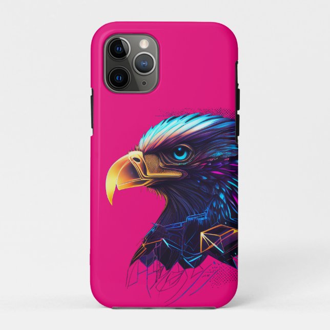 Purple Futuristic Neon Eagle Vibrant Radiant  Case-Mate iPhone Case (Back)