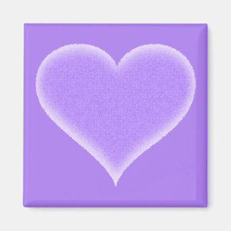 Purple Fuzzy Heart Customizable Magnet