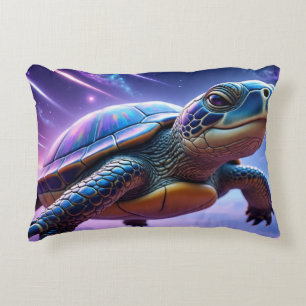 Purple Galactic Sea Turtle Accent Pillow