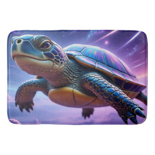 Purple Galactic Sea Turtle Bath Mat