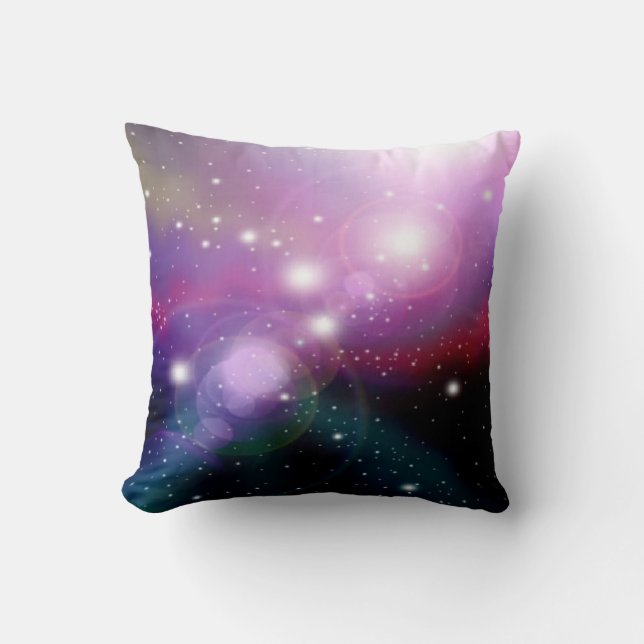 Purple Galaxy 3 Throw Pillow (Front)