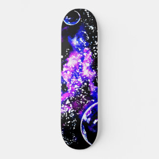 Purple Galaxy and Planets Skateboard
