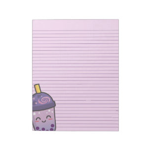 Purple Galaxy Boba Tea Stationery Lined Notepad