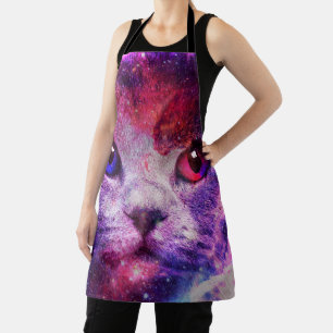 Purple Galaxy Cat Apron