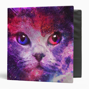 Purple Galaxy Cat  Binder