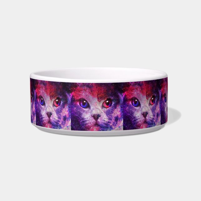 Purple Galaxy Cat  Bowl (Front)