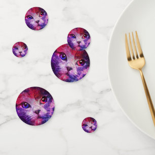 Purple Galaxy Cat Confetti