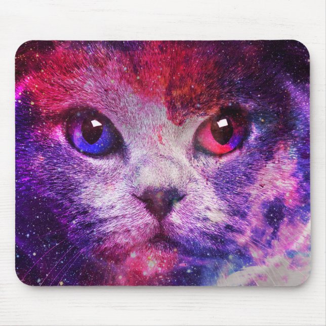 Purple Galaxy Cat  Mouse Pad (Front)