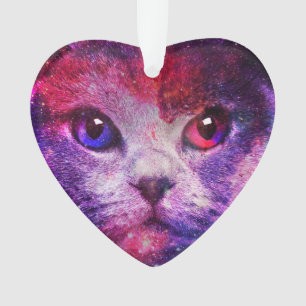 Purple Galaxy Cat Ornament