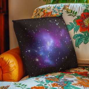 Purple Galaxy Celestial Space Photo Throw Pillow
