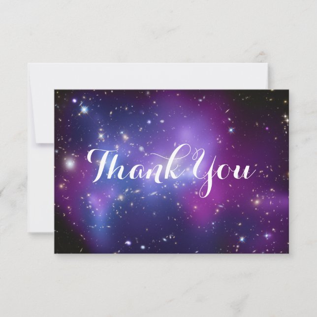 Purple Galaxy Cluster Celestial Thank You Card (Front)