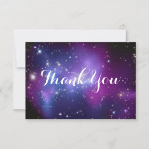 Purple Galaxy Cluster Celestial Thank You Card