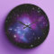 Purple Galaxy Cluster Wall Clock