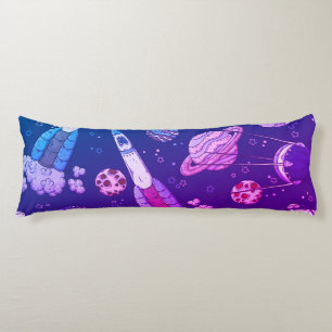 Purple Galaxy In The Night Body Pillow
