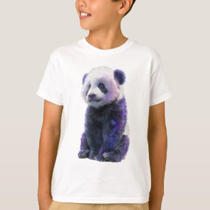 Purple Galaxy Nebula Giant Panda Cub Kids T-Shirt