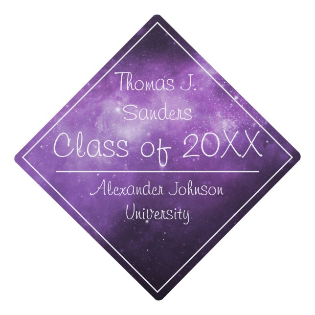 Purple Galaxy Outer Space Framed Tassel Topper (Front)