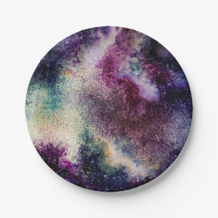 Purple Galaxy Paper Plate