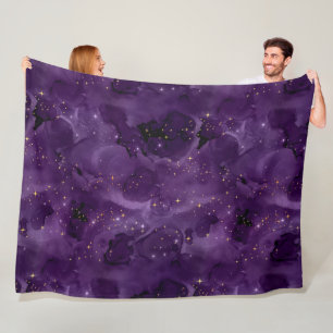 Purple Galaxy Series Design 8  Fleece Blanket