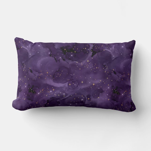 Purple Galaxy Series Design 8  Lumbar Pillow (Front)