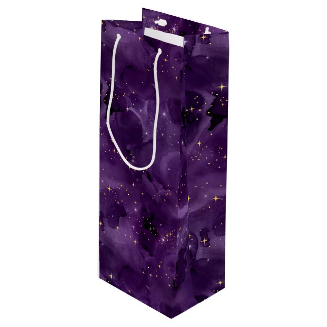 Purple Galaxy Series Design 8  Wine Gift Bag (Front Angled)
