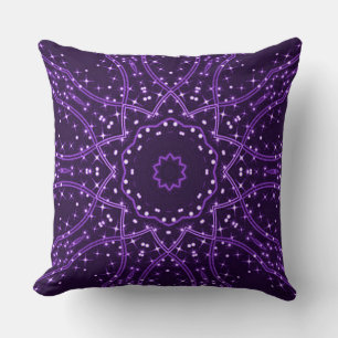 Purple Galaxy Stars Throw Pillow