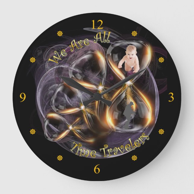 Purple Galaxy ~ We Are All Time Travelers ~ Large Clock (Front)