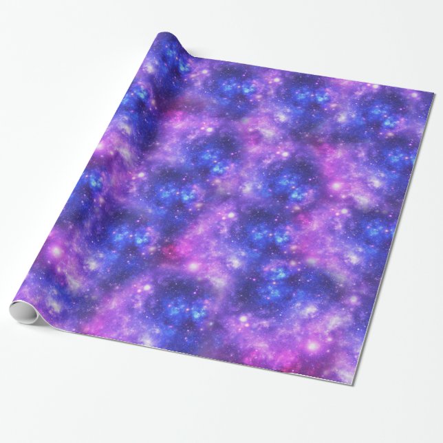 Purple Galaxy Wrapping Paper (Unrolled)