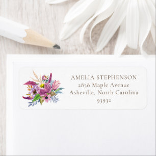Purple Garden Floral Aquarelle Adresse de retour