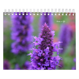 Purple Garden Flowers Calendar