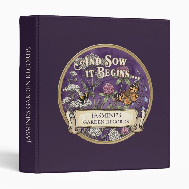Purple Garden Records Custom Binder (Front/Spine)