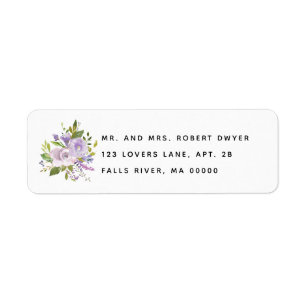 Purple Garden Rose Bouquet Adresse simple