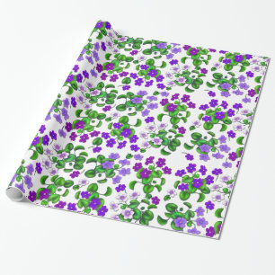Purple Garden Violet Flowers Wrapping Paper
