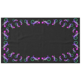 Purple Gecko Lizard on Black Tablecloth