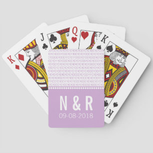 Purple Geek Chic Binary Code Playing Cards