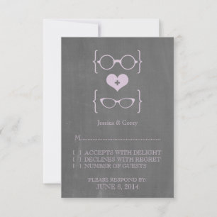Purple Geeky Glasses Chalkboard Response Card