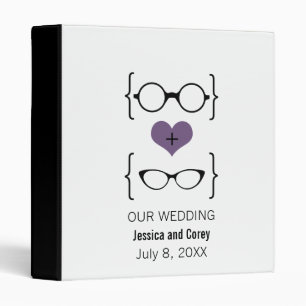 Purple Geeky Glasses Wedding Binder