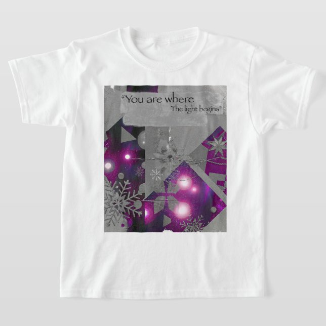 Purple Gem Glow Throw Pillow T-Shirt (Laydown)