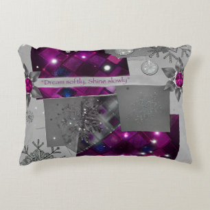 “Purple Gem Sparkle Pillow” Accent Pillow