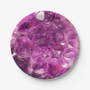 Purple Gem Stone Paper Plate