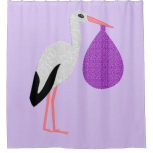 Purple gender neutral Baby Stork