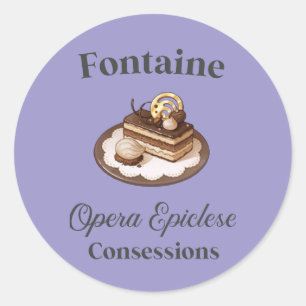 Purple Genshin Impact Fontaine Popcorn Favour Box  Classic Round Sticker