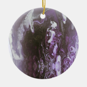 Purple Geode Stone Natural Nature Ceramic Ornament