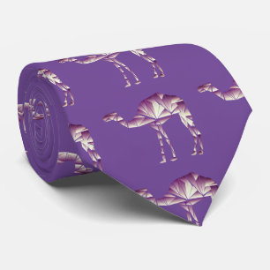 purple geometric camels at night tie