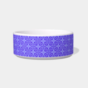 purple geometric circles cat food bowl 