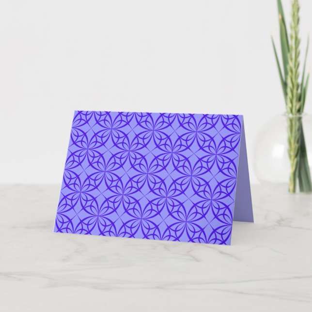 Purple geometric circles greeting card (Front)