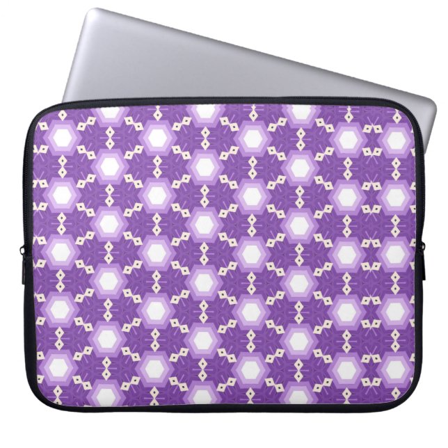 Purple geometric design laptop bag (Front)