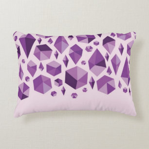Purple geometric jewel shapes accent pillow