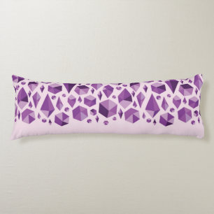 Purple geometric jewel shapes body pillow