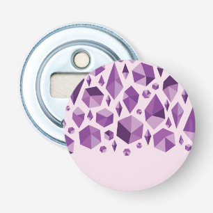 Purple geometric jewel shapes bottle opener