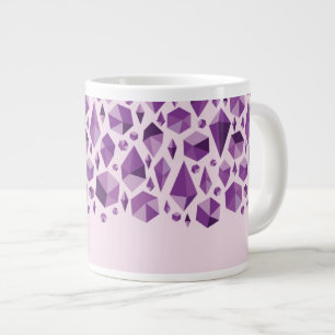 Purple geometric jewel shapes large coffee mug